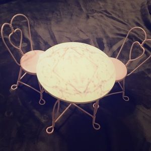 American Girl Marble Table And Chairs